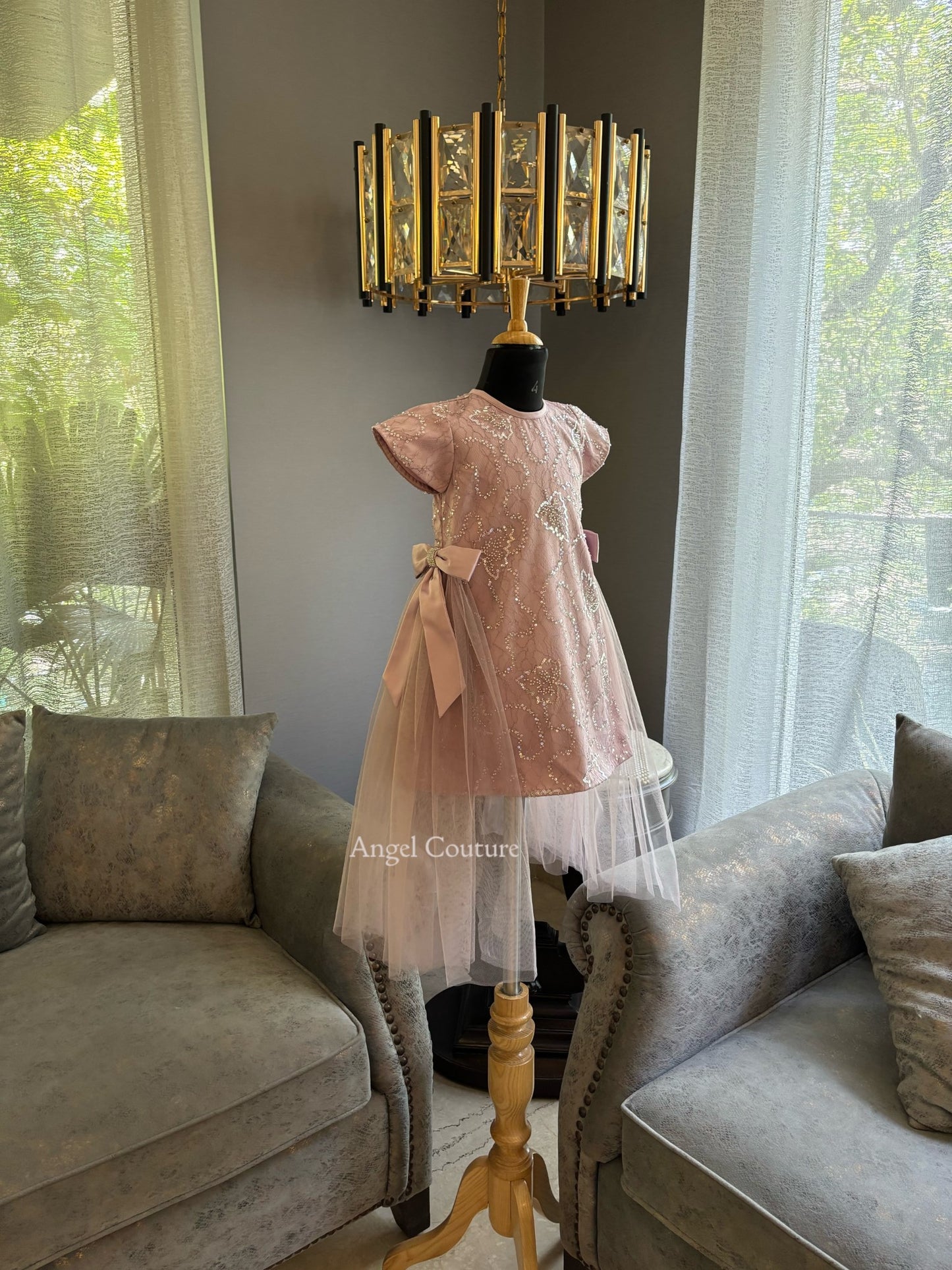 Lavender Sequence Chantilly A Line Dress