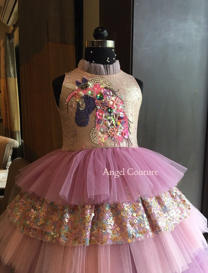 Lilac Royal Unicorn Multilayer Gown