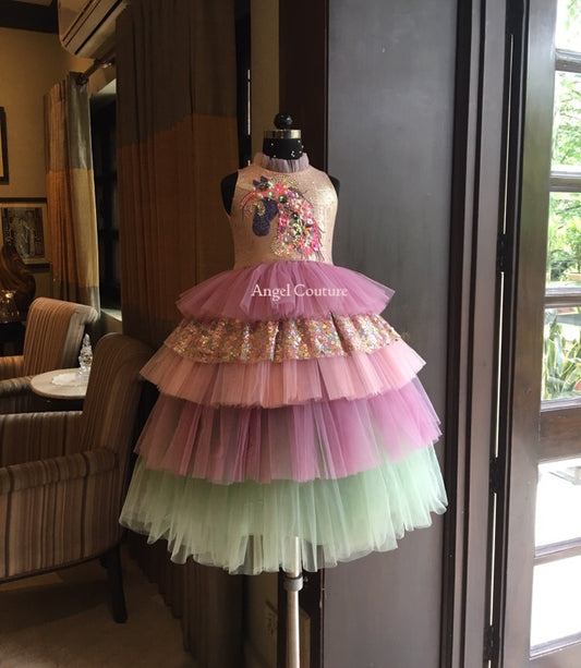 Lilac Royal Unicorn Multilayer Gown
