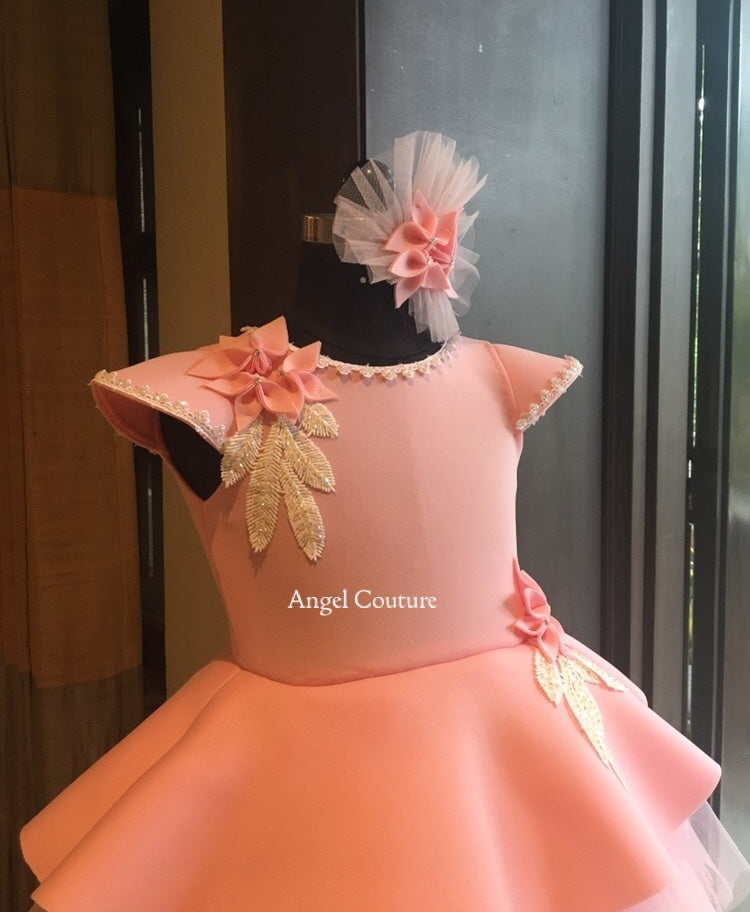 Baby Pink Palm Lace Dress