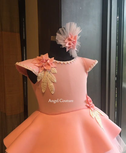 Baby Pink Palm Lace Dress