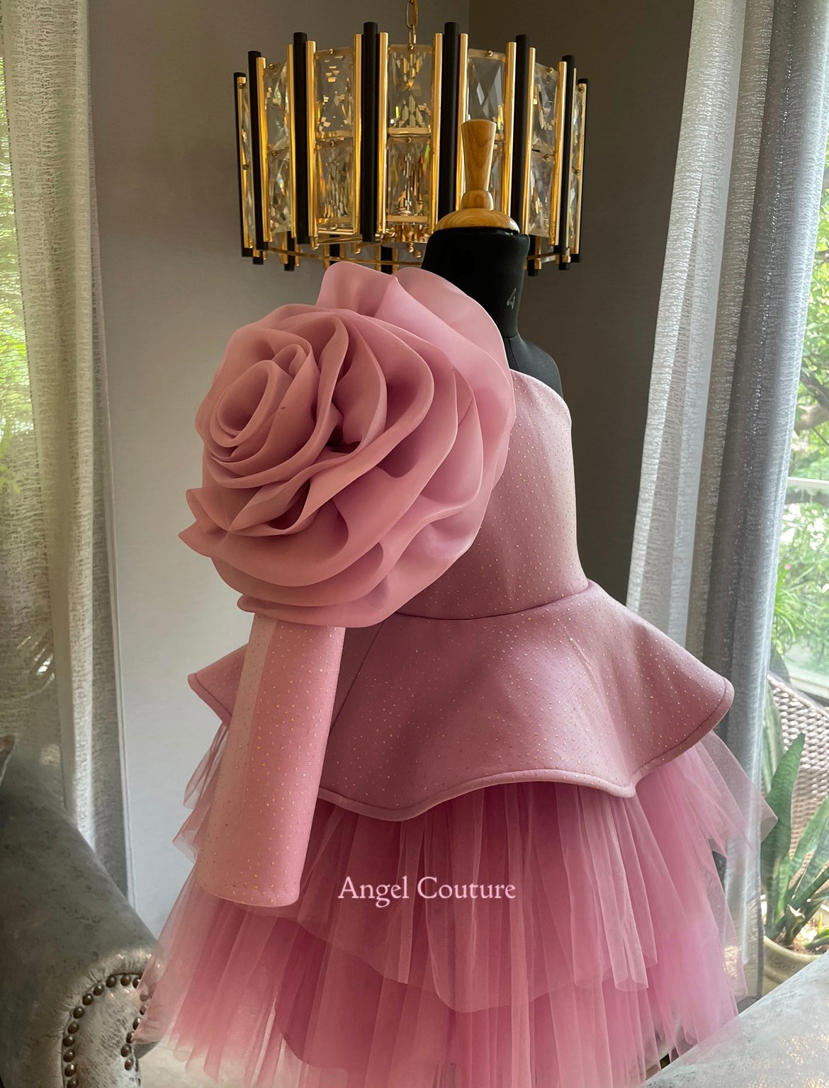 Lilac One Shoulder Organza Bloom Dress
