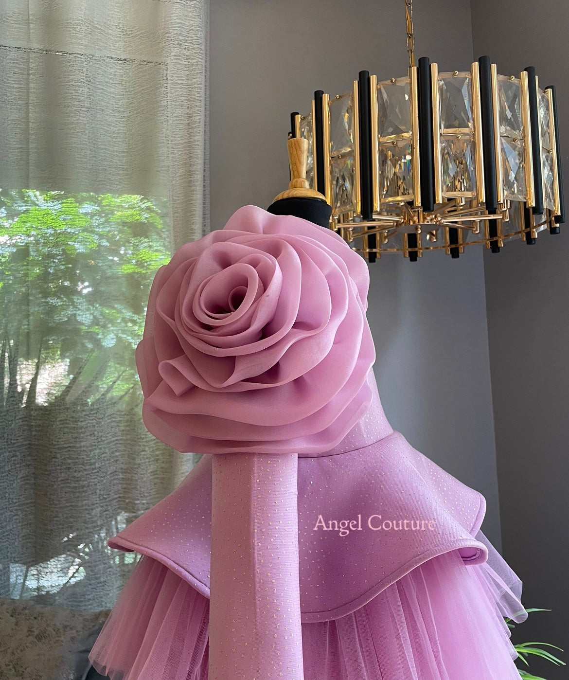 Lilac One Shoulder Organza Bloom Dress