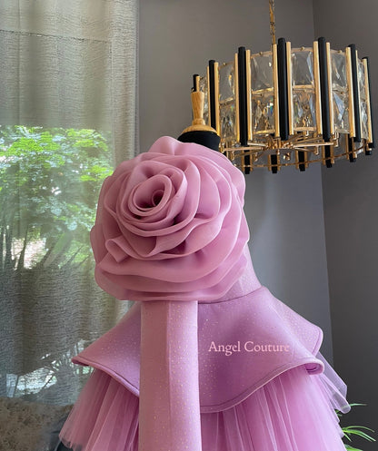 Lilac One Shoulder Organza Bloom Dress