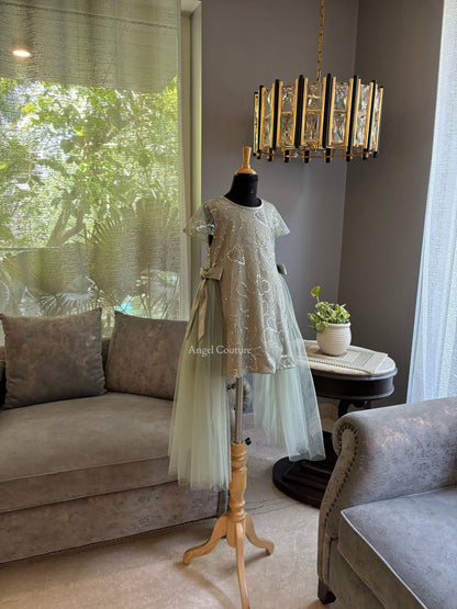 English Green Chantilly A Line Dress