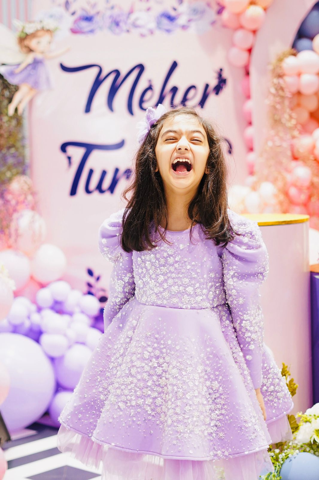 Lilac Jhilmil Sequence Full Peplum Dress