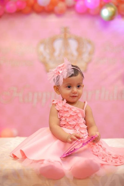 Lotus Pink Falling Fflowers Dress