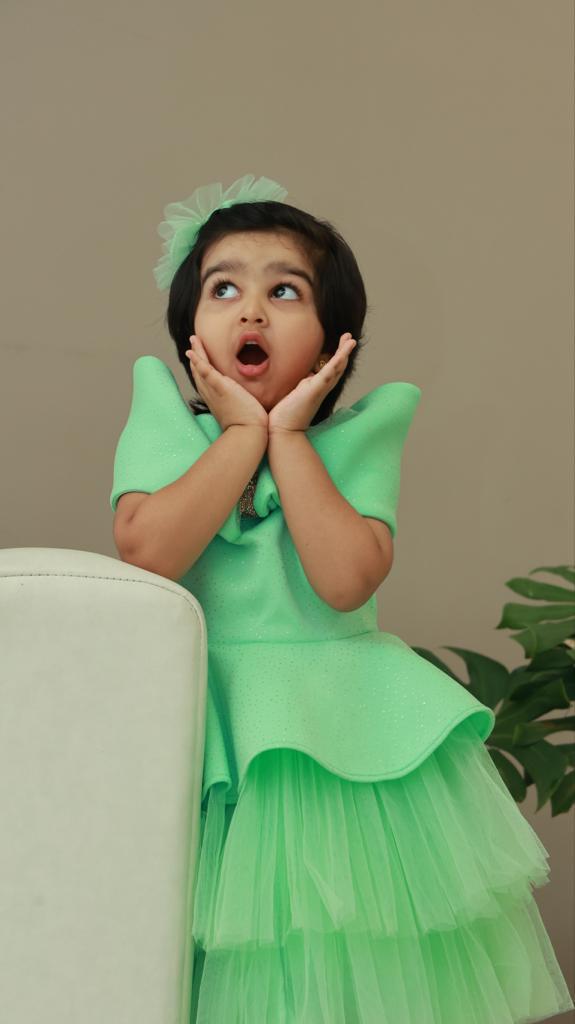 Mint Green Offshoulder Bow Charm Dress