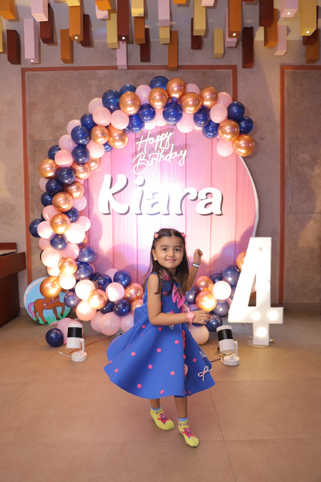 Royal Blue One Shoulder Polka Sequence Bow Dress