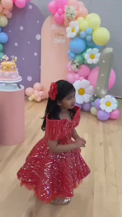 Red Offshoulder Barbie Dress