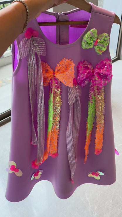 Lilac Neon Bow Dress