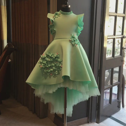 Mint Green Garden Short Long Gown