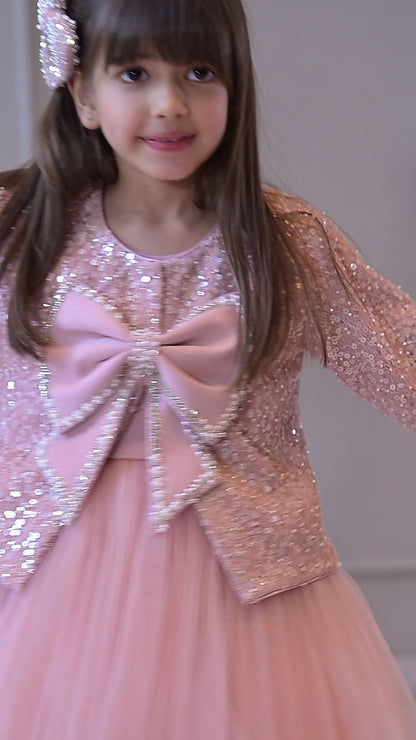 Onion Pink Sequence Jacket Dress