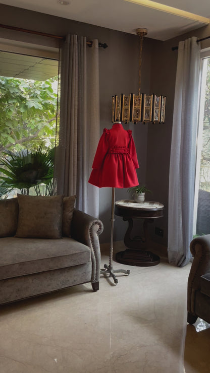 Orange Red Coat Dress
