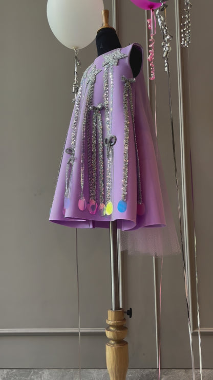 Lilac Silver Shooting Stars Dress