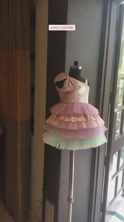 Lilac Lycra Multilayer Dress