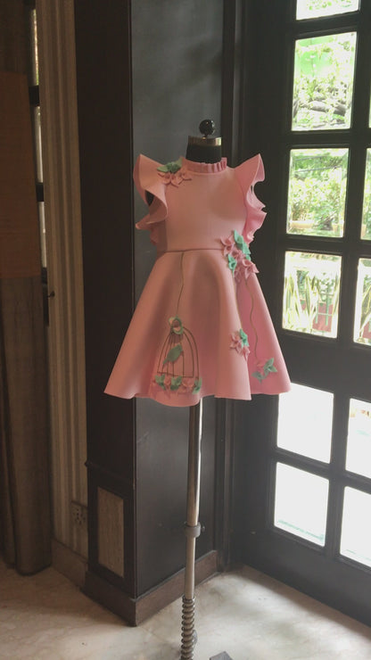 Baby Pink Birdcage Dress