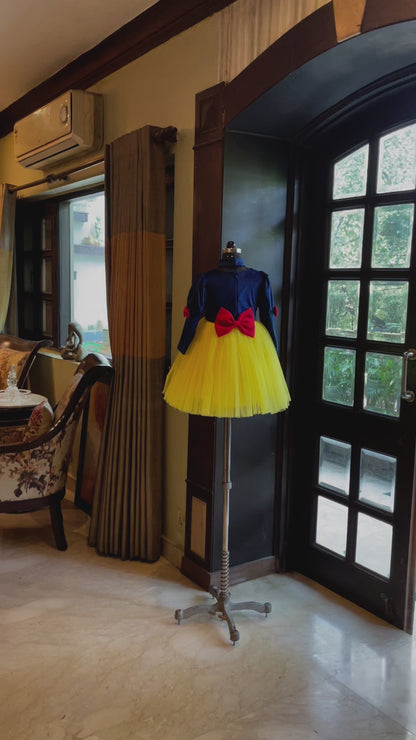 Royal Blue Yellow Snow White Dress