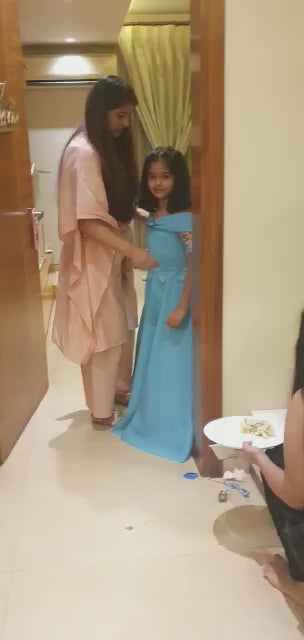 Ice Blue Offshoulder Elsa Gown